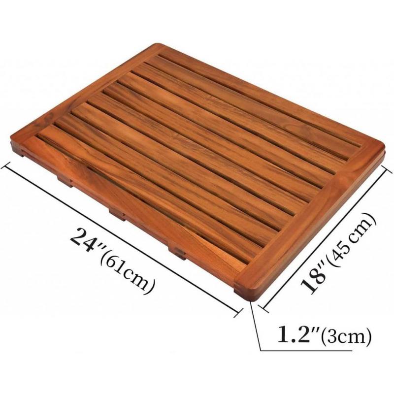 Utoplike (32x18) Teak Wood Bath Mat For Spa Home or Outdoors
