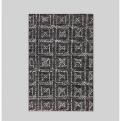 6' x 9' Outdoor Rug Diamond Pixel Black