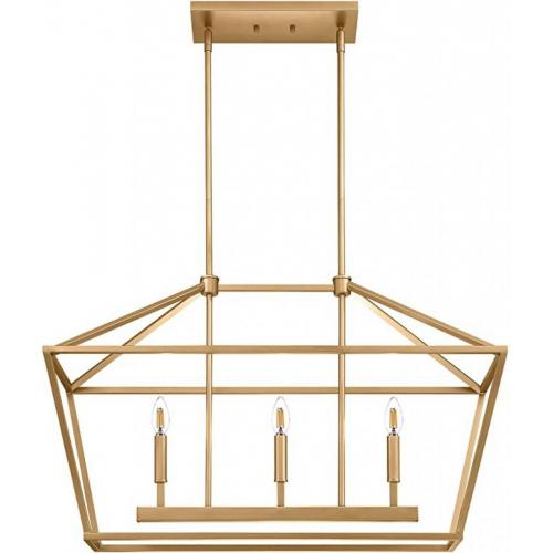 3 Light Kitchen Island Lantern- Gold