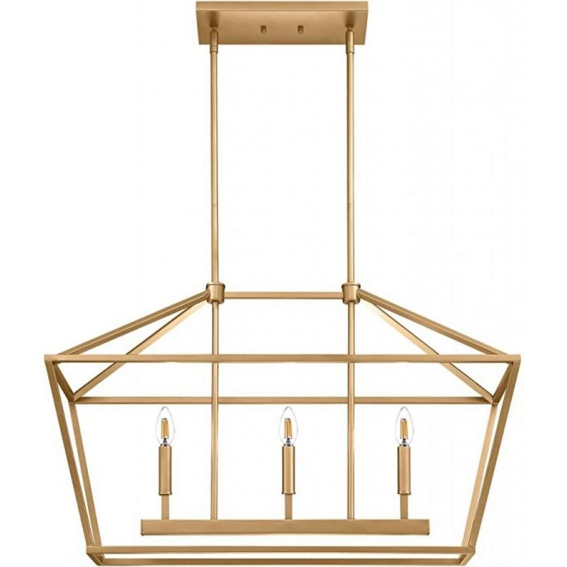 3 Light Kitchen Island Lantern- Gold