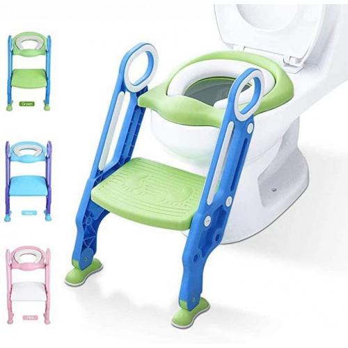 Potty Training Toilet Seat with Step Stool Ladder for Kids and Toddler, Sturdy