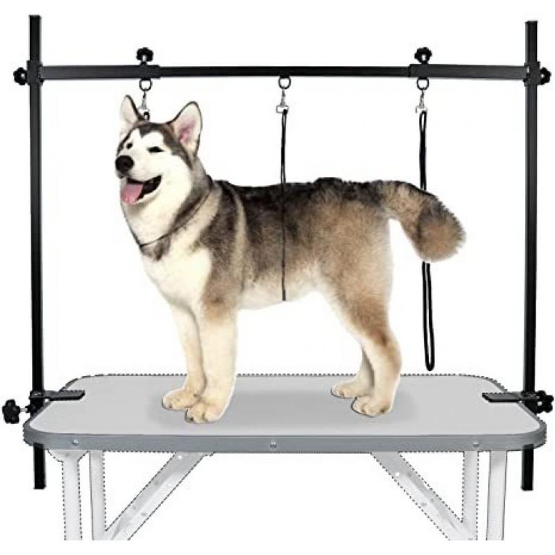 H-Shape Pet Grooming Table Arm with Noose and Clamp for Dogs and Cats