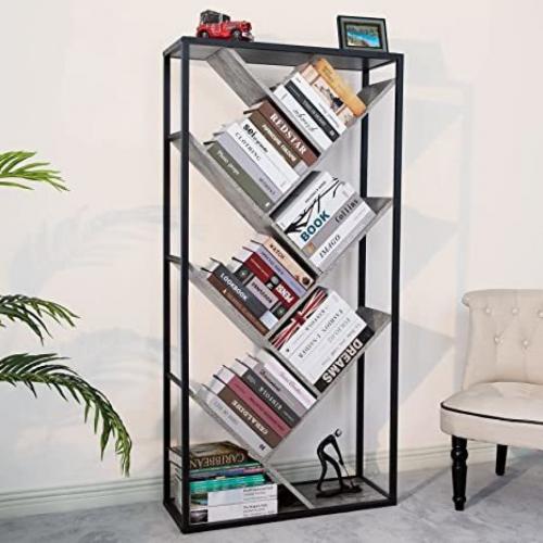 LELELINKY Bookcase, 61'' Open Bookshelf, 8 Tier Tree Bookcases, Industrial Book