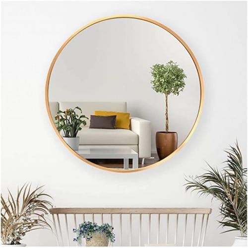Huimei2Y Gold 19.7 Inch Circle Wall Mirror with Metal Frame for Vanity, Bathroom
