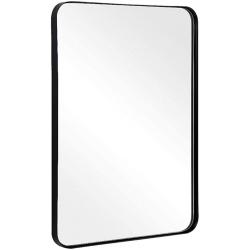 ANDY STAR Wall Mirror for Bathroom, 20”x28” Black Rectangular Round