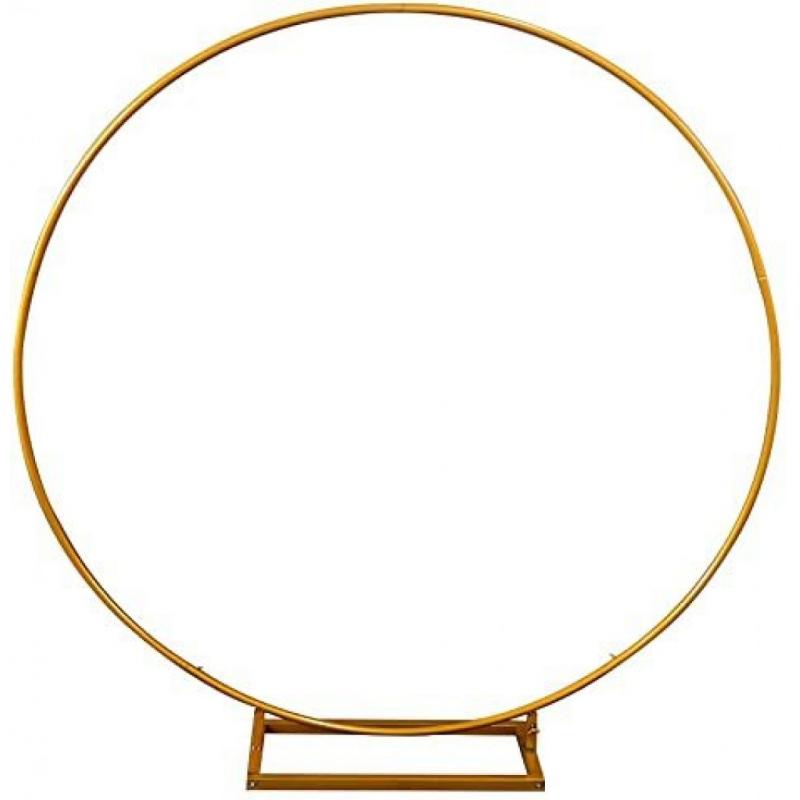 Round Metal Arch Iron Framework Gold Circular Frame