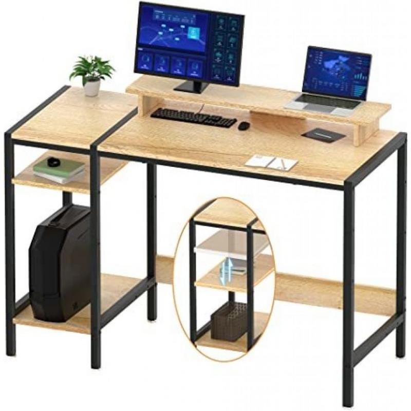 Woodynlux Computer Desk With Shelves