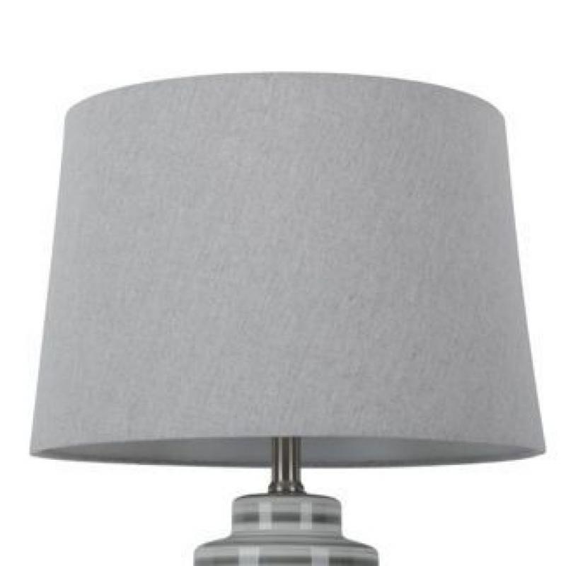 Threshold Large Linen Mod Drum Lampshade Gray