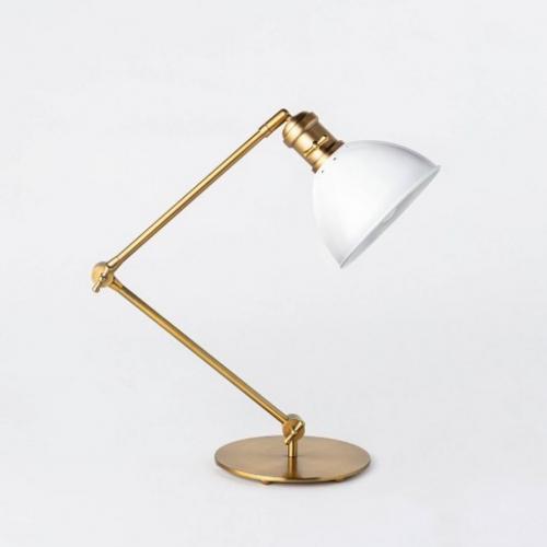 Metal Desk Lamp Antique Brass (Includes LED Light Bulb)