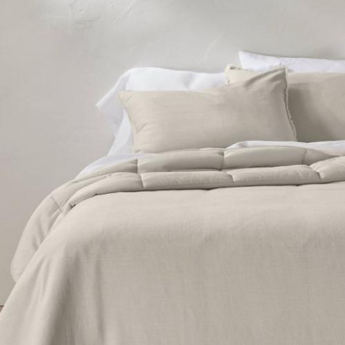 Heavyweight linen blend comforter set Queen