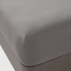 4 Piece Microfiber Solid Fitted Sheet Set - Room Essentials, Gray, Queen