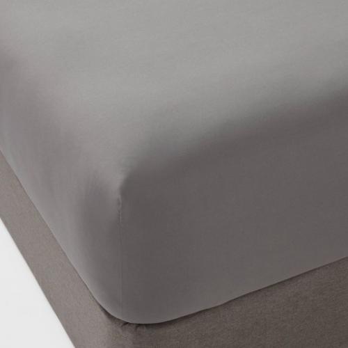 4 Piece Microfiber Solid Fitted Sheet Set - Room Essentials, Gray, Queen