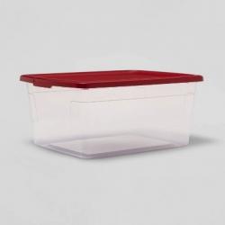 50gal Clear Stacker Box Red Lid and Latch - Wondershop