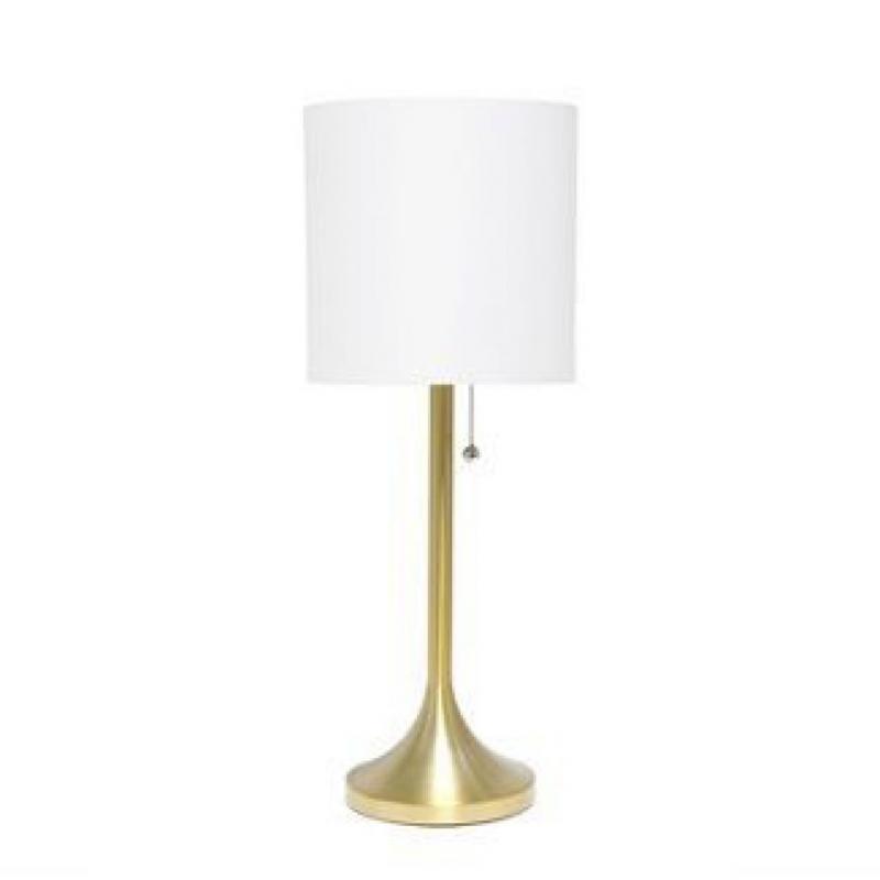 Tapered Desk Lamp with Fabric Drum Shade White - Simple Designs