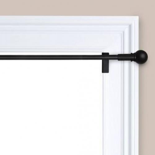 28- 48 Twist and Shout Easy Install Curtain Rod Matte Black - Room Essentials