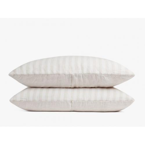 Linen Affairs Pillowcovers 2 Pieces Stripe (White) King