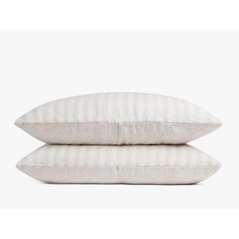 Linen Affairs Pillowcovers 2 Pieces Stripe (White) King