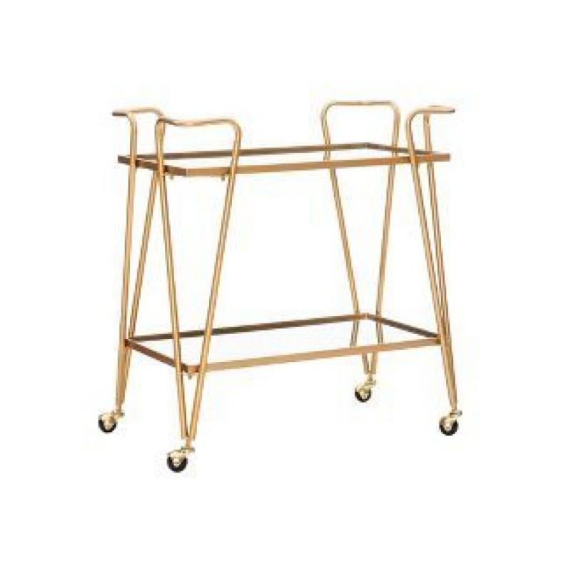 Mid-Century Modern Bar Cart Gold