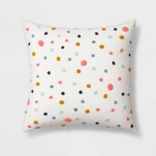 Square Embroidered Dot Throw Pillow - Pillowfort