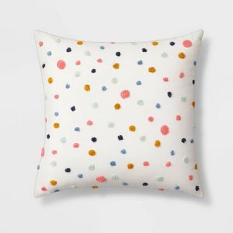 Square Embroidered Dot Throw Pillow - Pillowfort