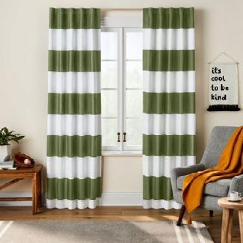 84 Blackout Rugby Striped Panel Green - Pillowfort