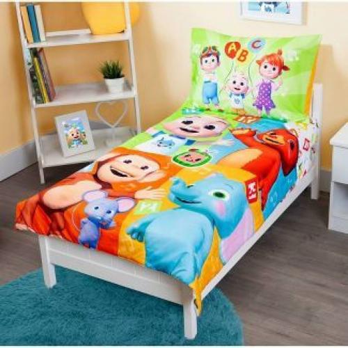 Funhouse Cocomelon 4 Piece Toddler Bed Set