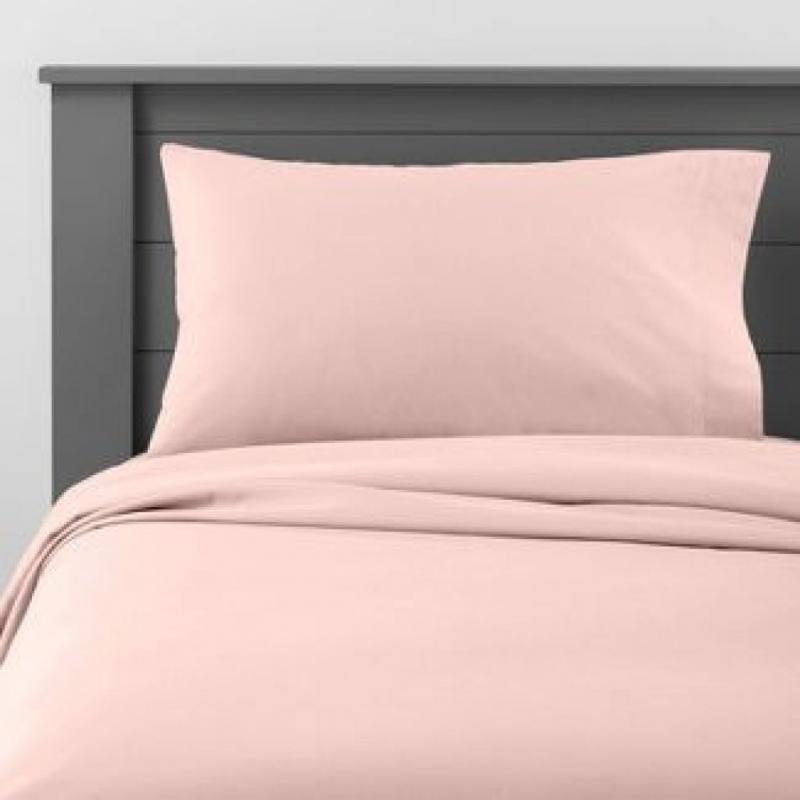 Twin Solid Cotton Sheet Set Pink - Pillowfort (Please be advised that sets may be missing pieces or otherwise incomplete.)