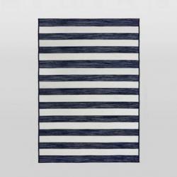 6'x9' Outdoor Rug Worn Stripe Navy