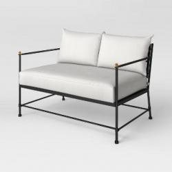 Midway Metal Patio Loveseat - Black