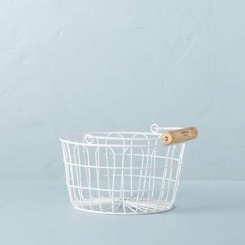 Small Wire Easter Basket White