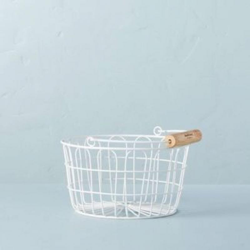 Small Wire Easter Basket White