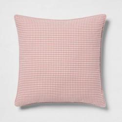 Oversized Woven Gingham Square Throw Pillow Rose/Cream - Threshold