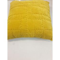 Quilted Cotton Velvet Square Throw Pillow Gold - Opalhouse designed with Jungalow