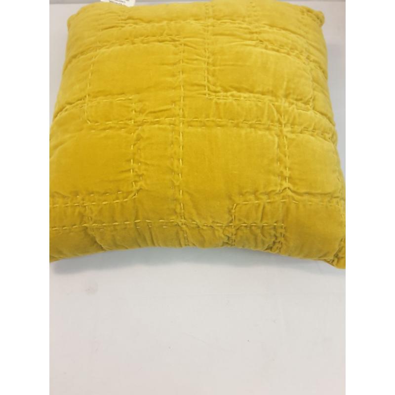 Quilted Cotton Velvet Square Throw Pillow Gold - Opalhouse designed with Jungalow