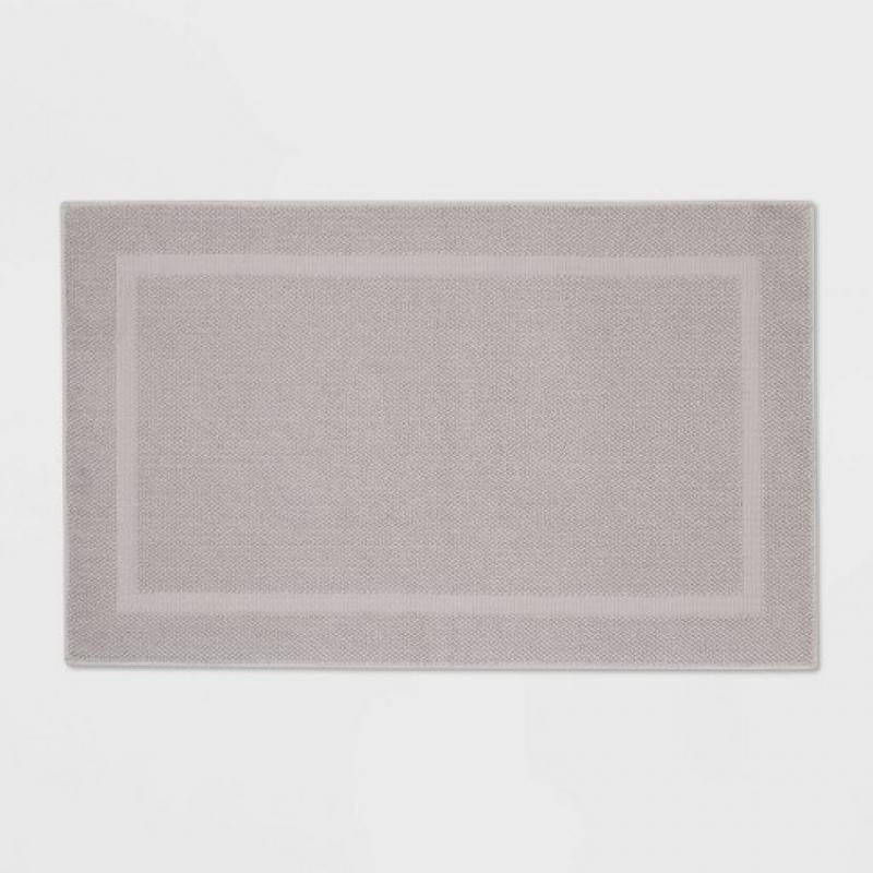 Memory Foam Bath Rug Light Gray - Threshold