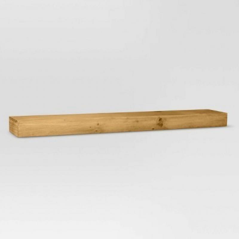 36 x 2.3 Wood Floating Wall Shelf Pine - Threshold