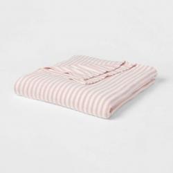 King Pinstripe 100% Cotton Bed Blanket Rose Pink - Threshold