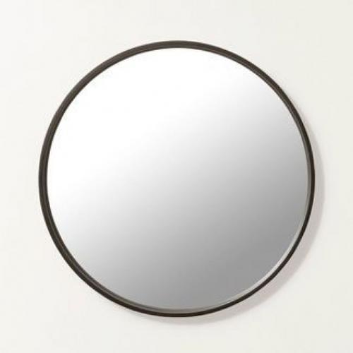 30 Round Framed Mirror Black