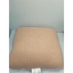 Oversized Chunky Cable Knit Square Throw Pillow Blush - Threshold