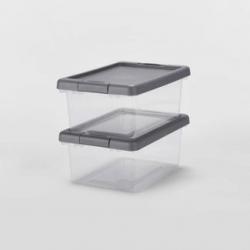 2pk Small Latching Clear Storage Box - Brightroom (Please be advised that sets may be missing pieces or otherwise incomplete.)