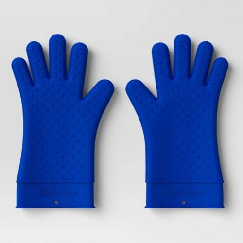 Silicone Grill Gloves Blue