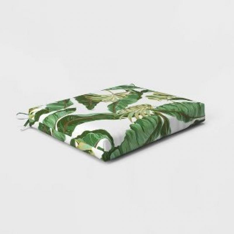 Outdoor Seat Cushion Palmetto Green - Threshold