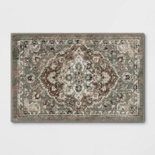 2'x3' Rowland Companion Persian Style Woven Accent Rug Gray - Threshold