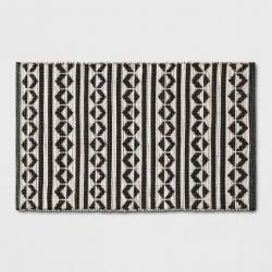 2'6x4' Geometric Woven Accent Rug Black - Project 62