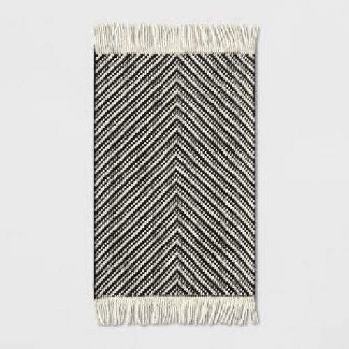2'x3' Chevron Woven Accent Rug Black/White - Project 62