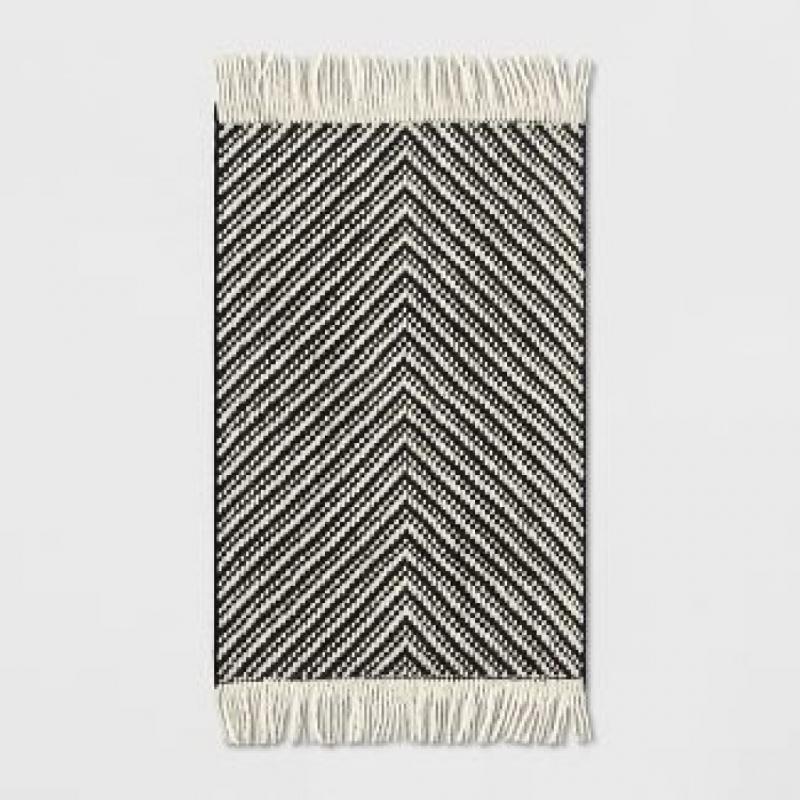 2'x3' Chevron Woven Accent Rug Black/White - Project 62