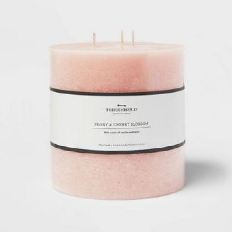 6 x 6 Pillar Candle - Cozy Peony and Cherry Blossom Pink