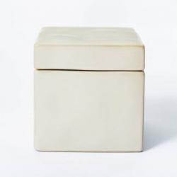 5 x 5 Carved Ceramic Box Gray