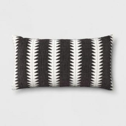 Oversize Woven Global Lumbar Throw Pillow Black - Threshold