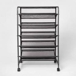 Double Sided Rolling Shoe Rack Black - Room Essentials